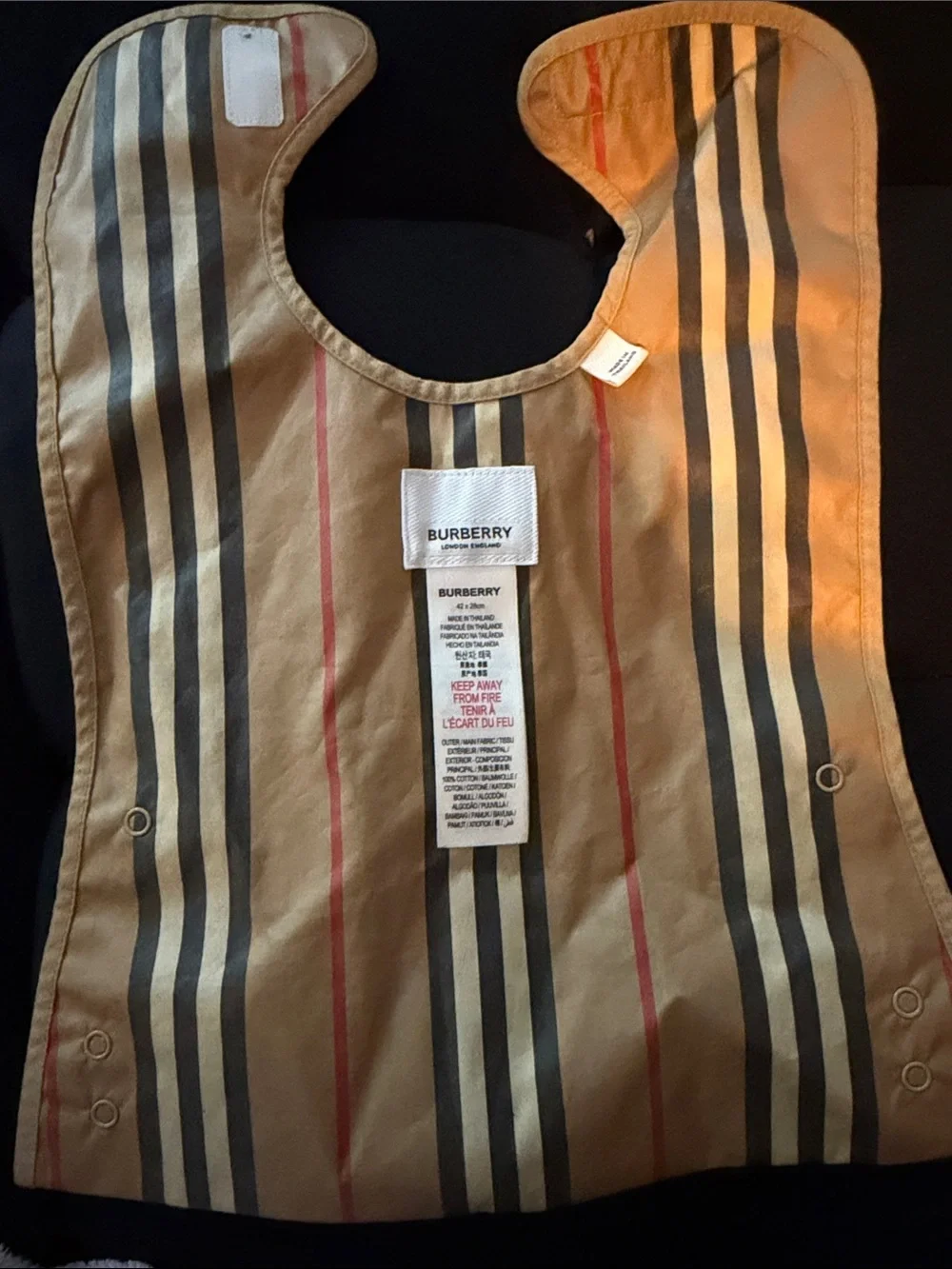 Classic Plaid Kids Bib - Beige Plaid